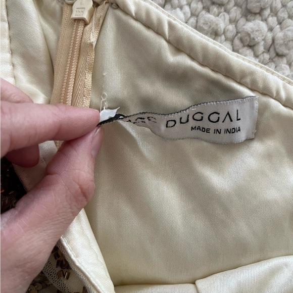 Mac Duggal Floral Beaded One Shoulder Gown 5955 Champagne Gold NWT - Picture 11 of 11